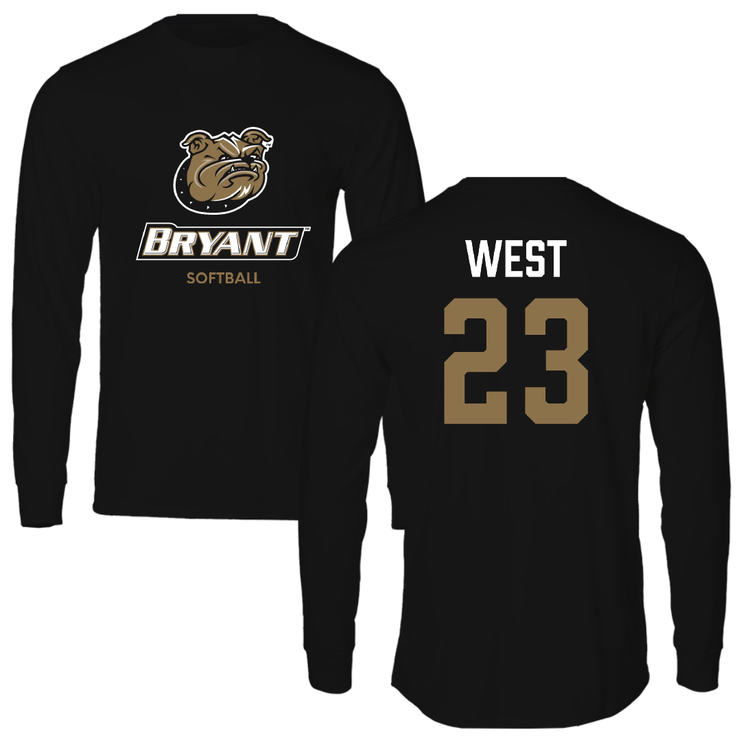 Bryant University Softball Black Long Sleeve - #23 Alissa West