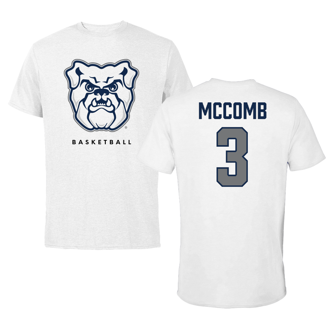 Butler University Basketball White Tee - #3 Ethan McComb