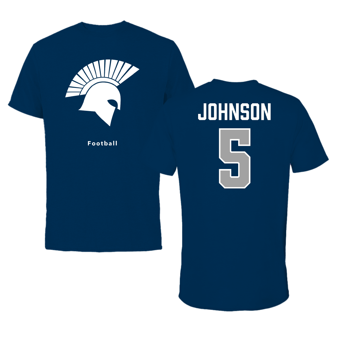 Missouri Baptist University Football Navy Performance Tee - #5 Cortlen Johnson