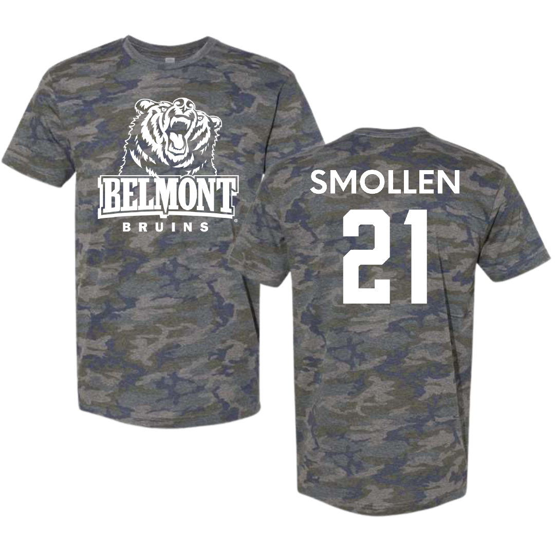 Belmont University Volleyball (W) Vintage Camo Tee - #21 Alexia Smollen