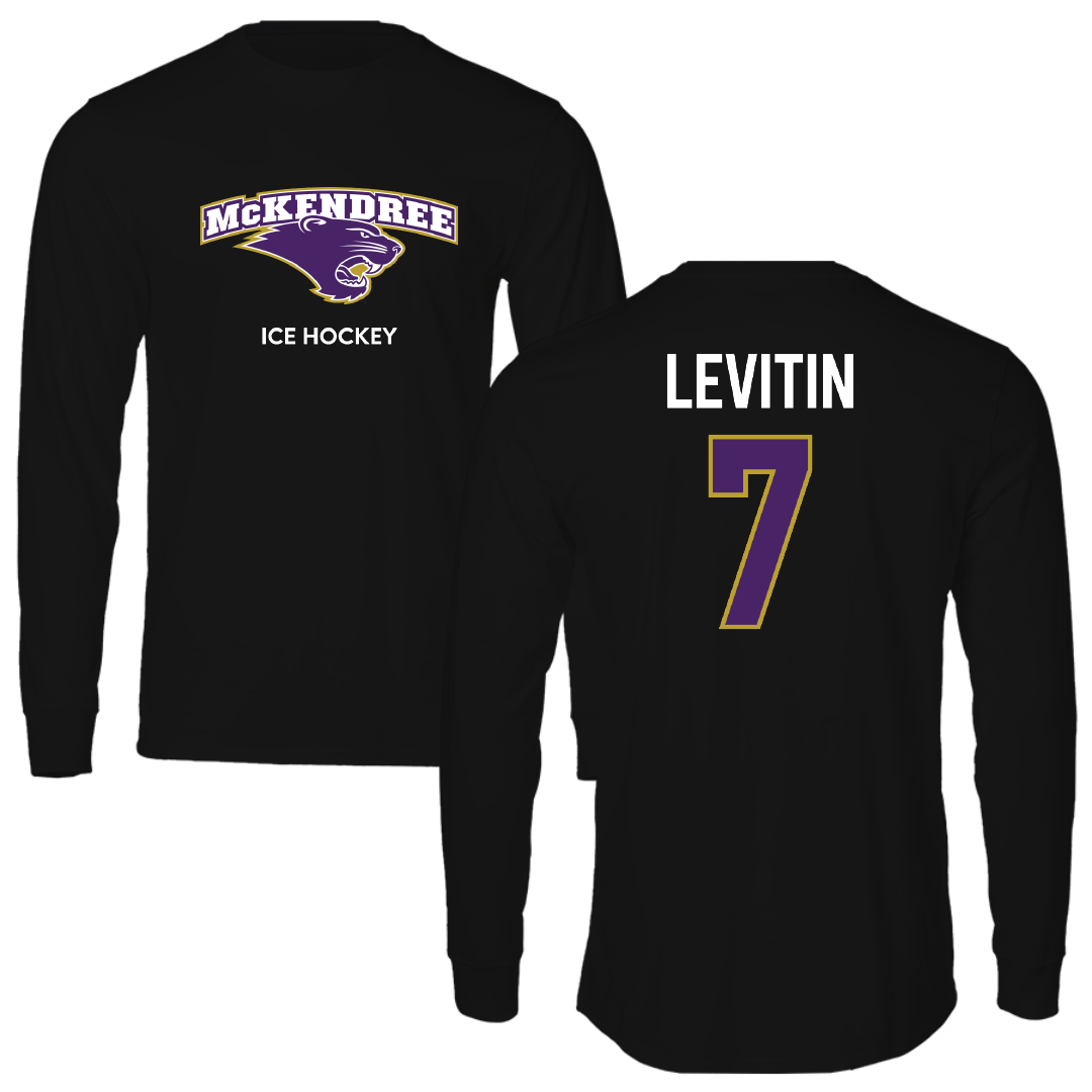 McKendree University Ice Hockey (M) Black Performance Long Sleeve - #7 Allon Levitin