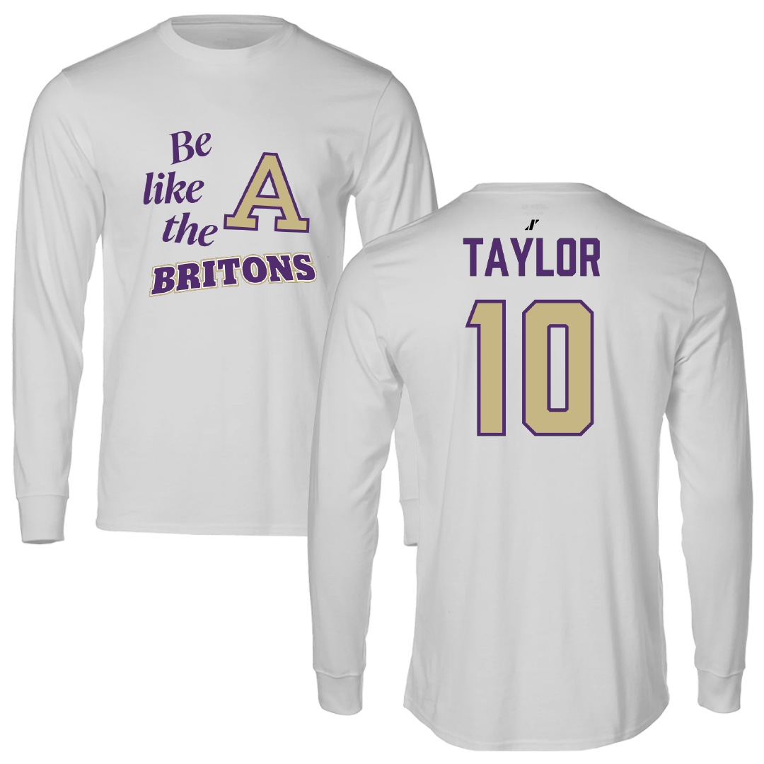 Albion College Soccer (M) Light Gray Be Like Us Long Sleeve - #10 Cadence Taylor