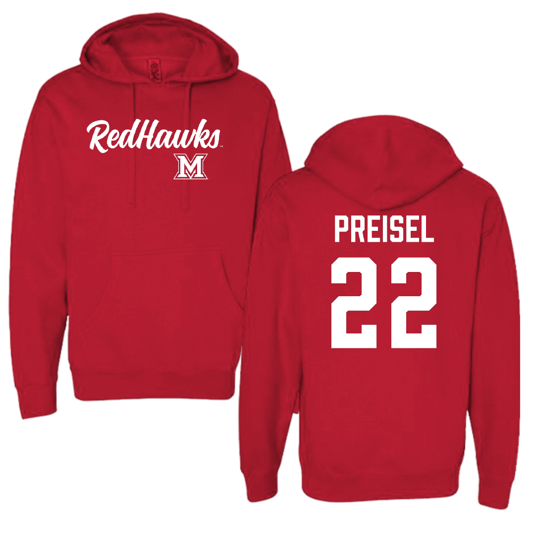 Miami University (Ohio) Baseball Red General Hoodie - #22 Connor Preisel
