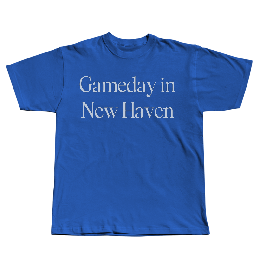 Albertus Magnus College Volleyball (W) Blue Gameday Tee - #13 Jayden Haddaway