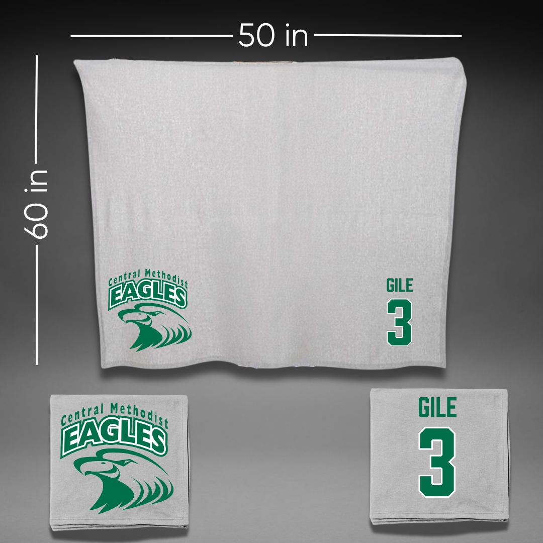 Central Methodist University Football Gray Blanket - #3 Jordan Gile