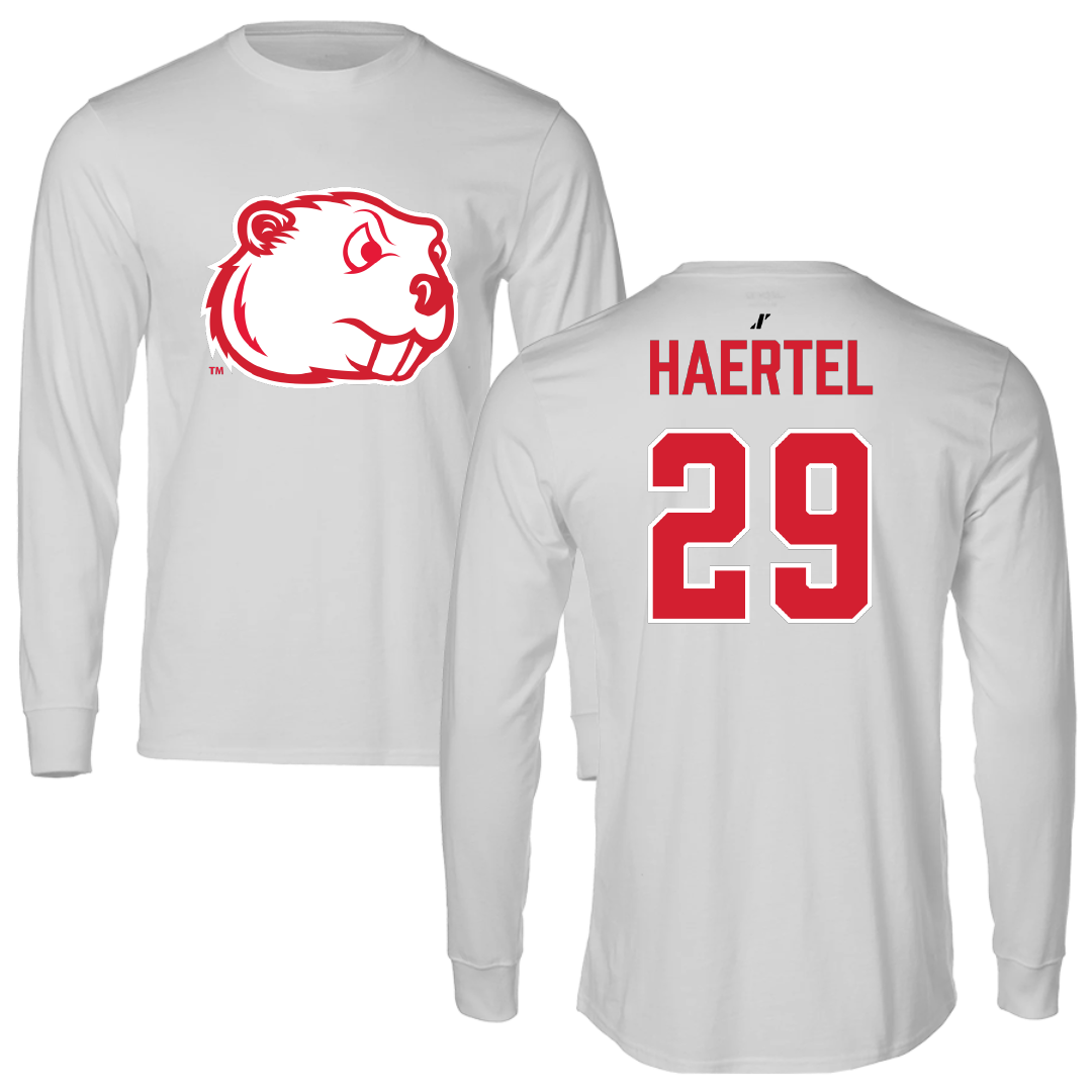 Minot State University Football Light Gray Performance Long Sleeve - #29 Mason Haertel