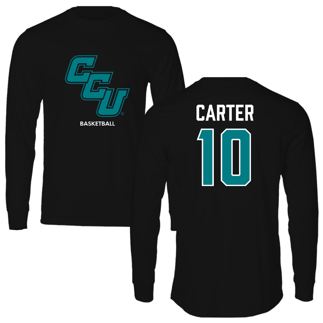 Coastal Carolina University Basketball (W) Black Performance Long Sleeve - #10 Dalanna Carter