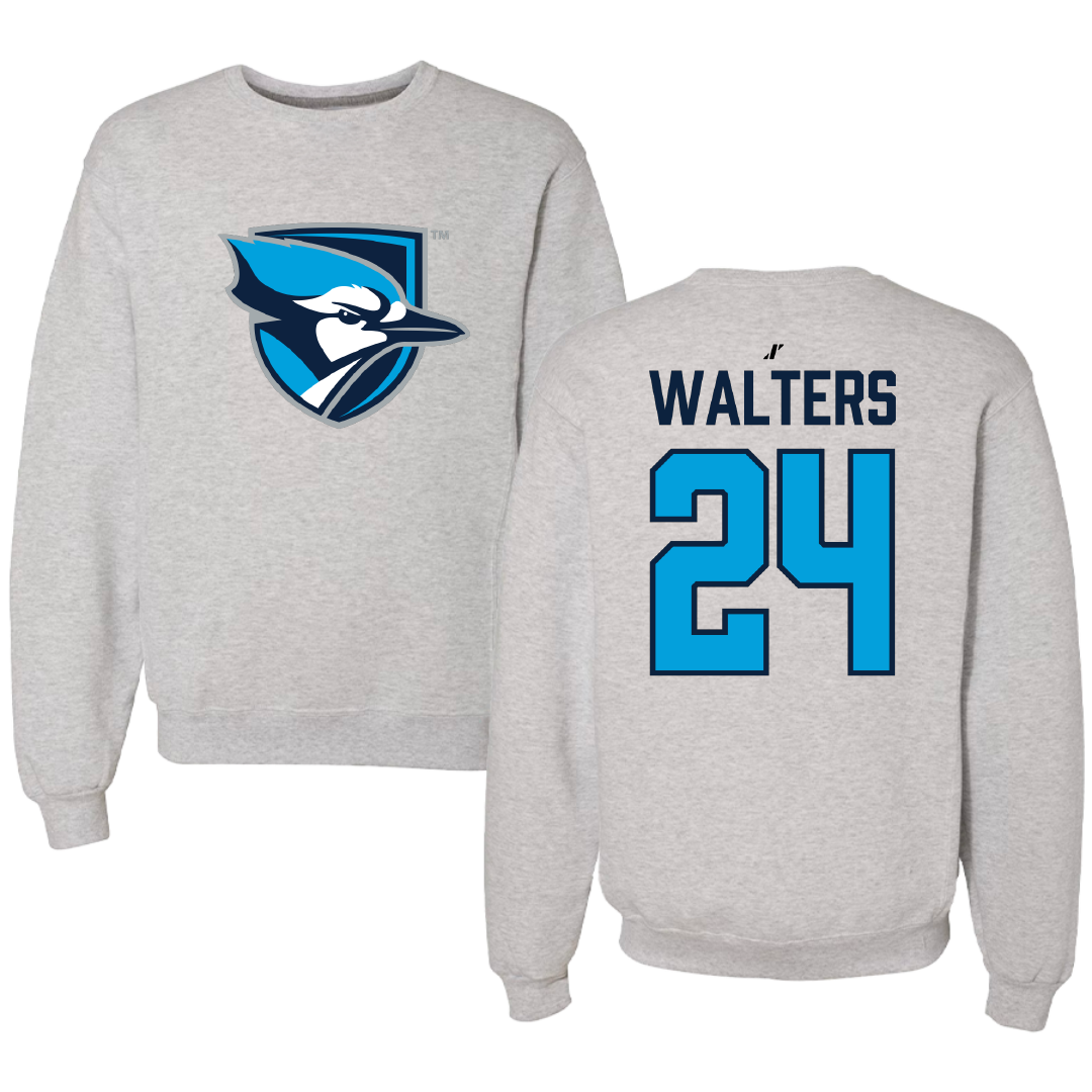 Elmhurst University Soccer Light Gray Crewneck - #24 AJ Walters