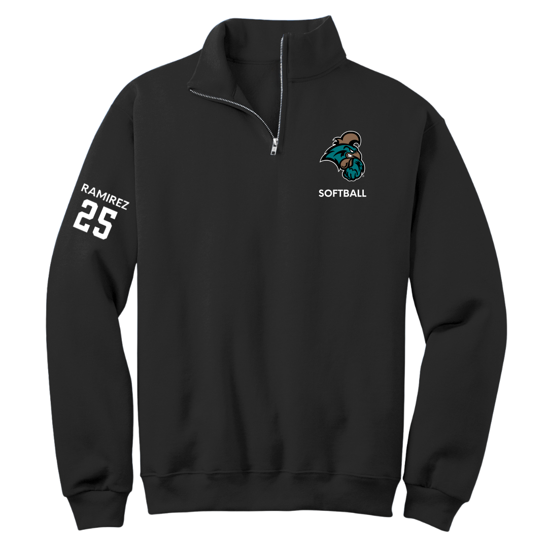 Coastal Carolina University Softball Black Quarter-Zip - #25 Izzy Ramirez