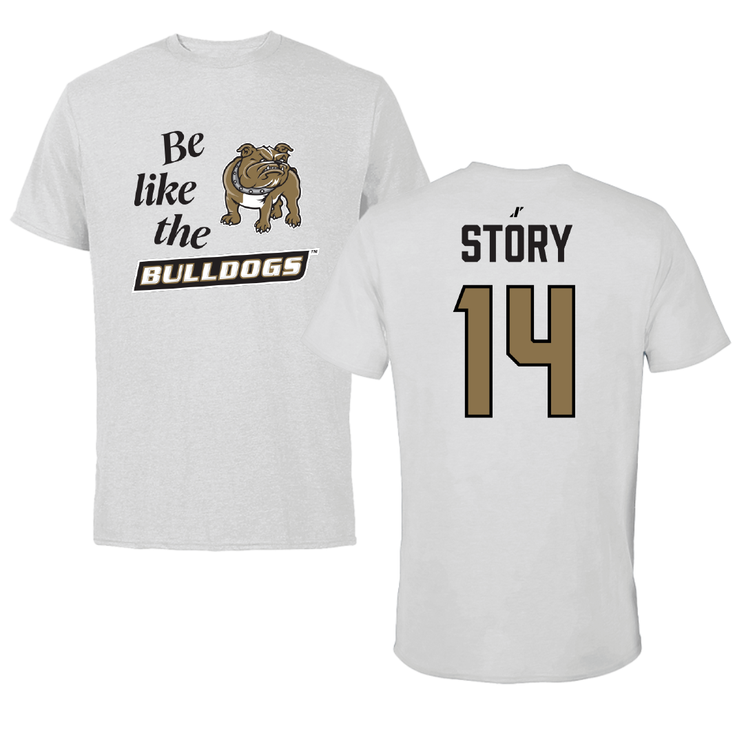 Bryant University Baseball Light Gray Be Like Us Performance Tee - #14 Hudson Story