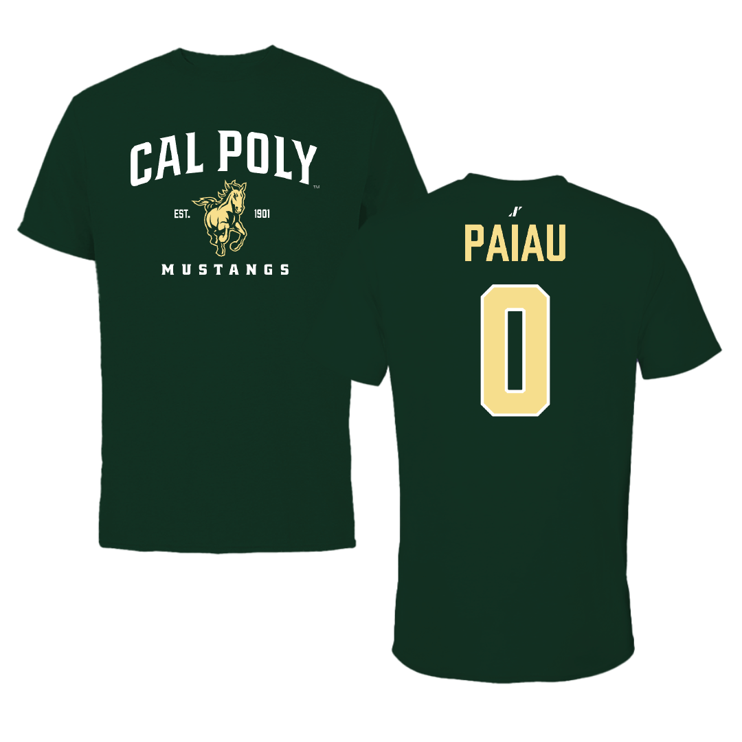 Cal Poly Football Forest Green General Tee - #0 Misa Paiau