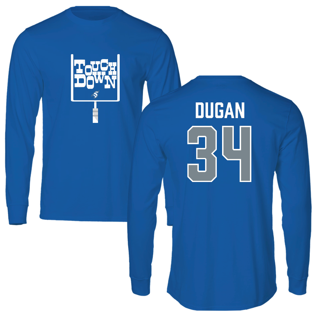 Thomas More University Football Blue Touchdown Long Sleeve - #34 Joshua Dugan