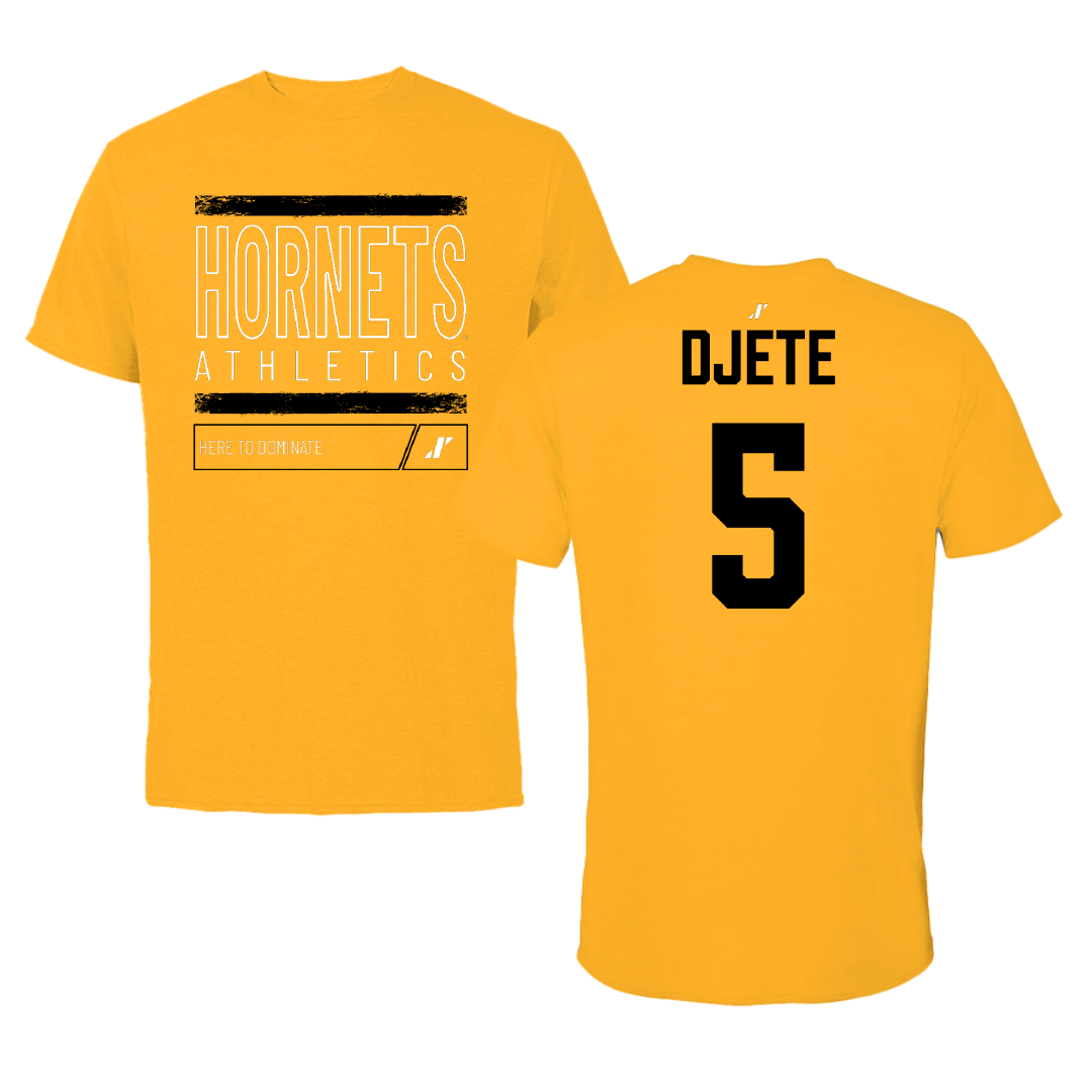 Alabama State University Football Gold Dominate Tee - #5 Dylan Djete