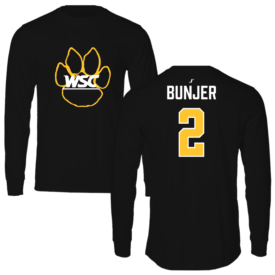 Wayne State College (Nebraska) Volleyball Black Performance Long Sleeve - #2 Taylor Bunjer