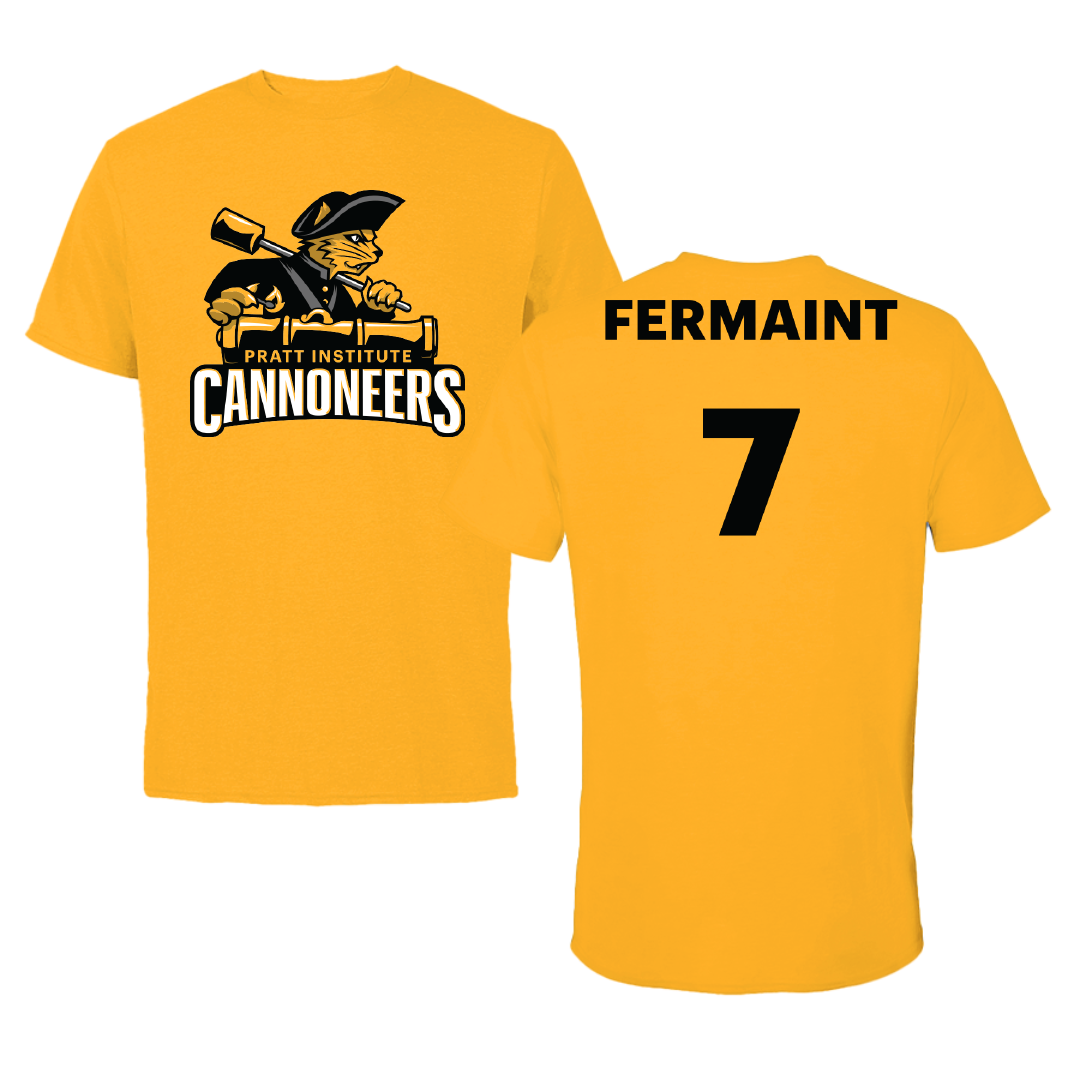 Pratt Institute Basketball (M) Gold Performance Tee - #7 Elijah Fermaint
