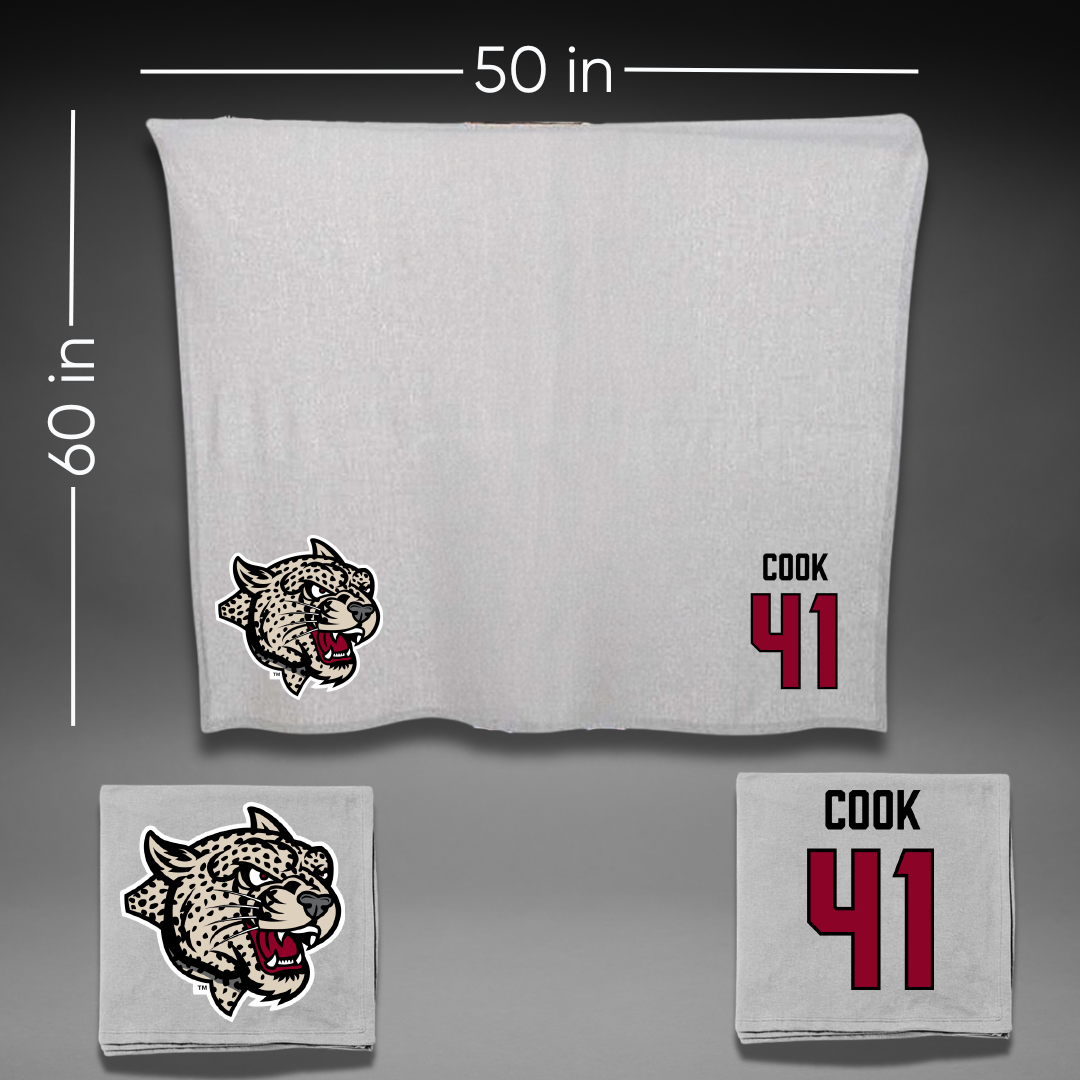 Lafayette College Football Gray Blanket - #41 Justin Cook