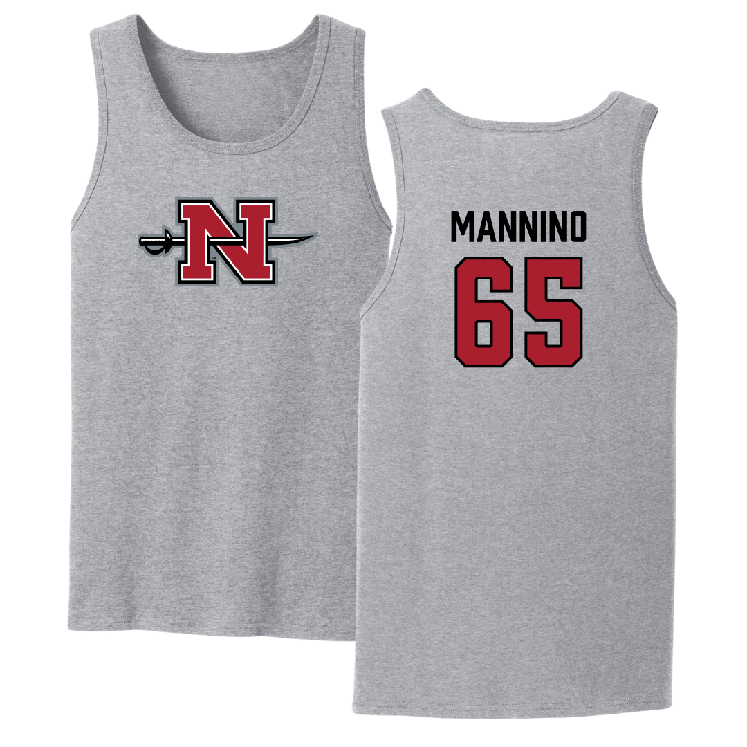 Nicholls State University Football Sport Gray Tank Top - #65 Christian Mannino