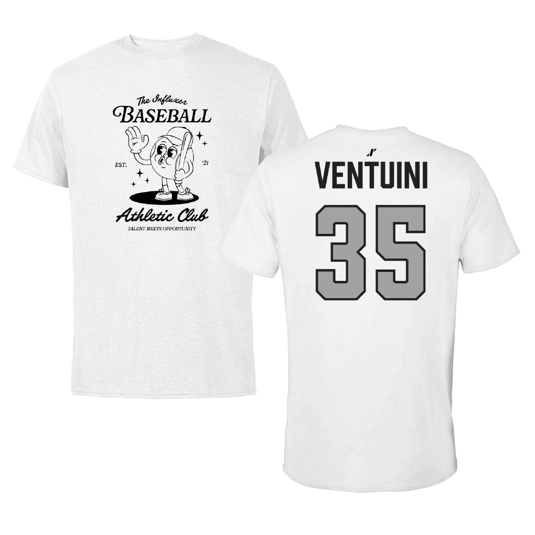Baseball White Influxer Athletic Club Tee - #35 Dylan Ventuini