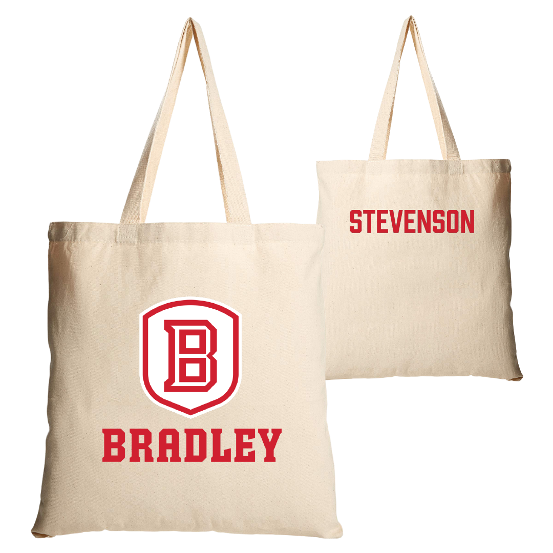 Bradley University Golf Tan Canvas Tote Bag - Carter Stevenson