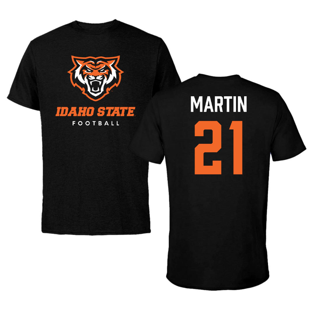 Idaho State University Football Black Performance Tee - #21 Jacob Martin