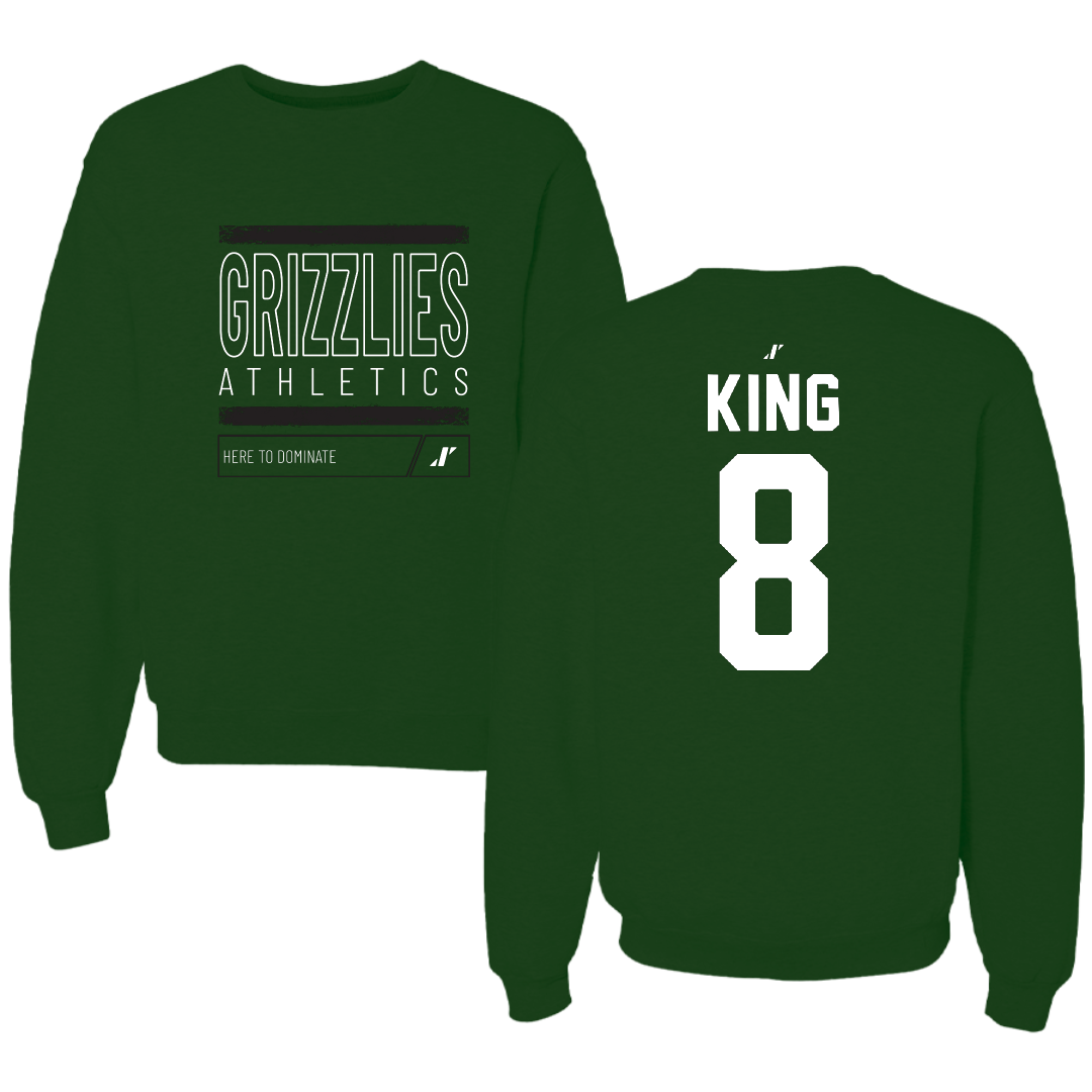 Adams State University Basketball Forest Green Dominate Crewneck - #8 Jayce King