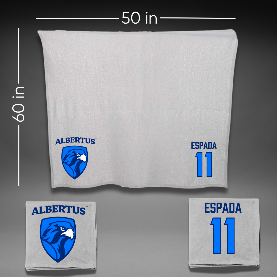 Albertus Magnus College Baseball Gray Blanket - #11 Adriel Espada