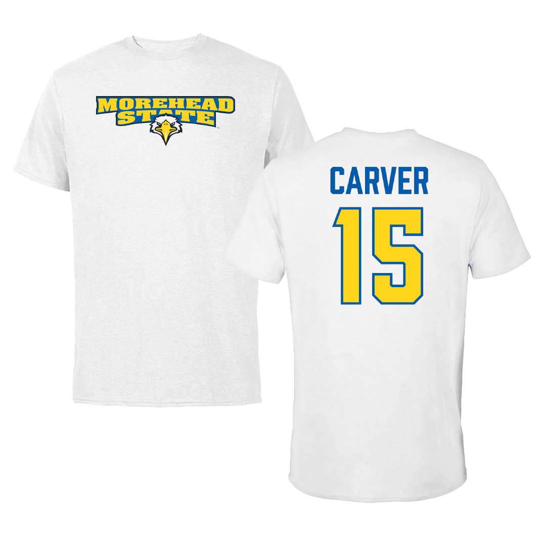 Morehead State University Beach Volleyball White Tee - #15 Lily-Kate Carver
