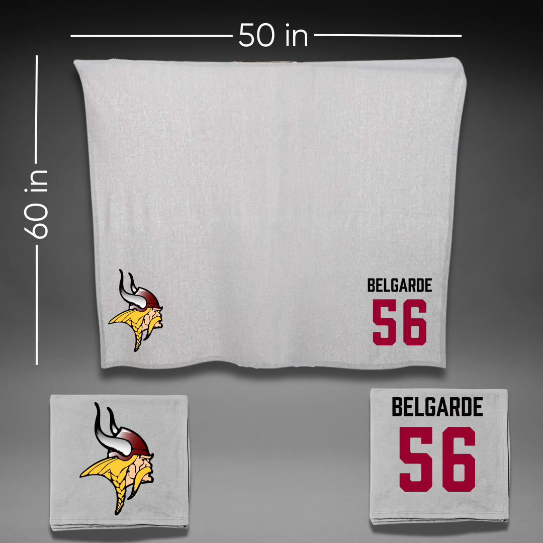 Valley City State University Football Gray Blanket - #56 Caden Belgarde