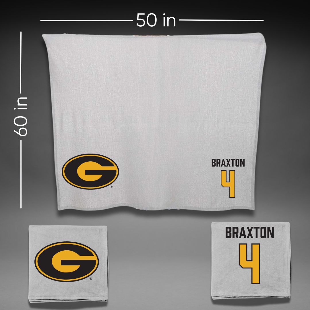 Grambling State University Baseball Gray Blanket - #4 Dillon Braxton