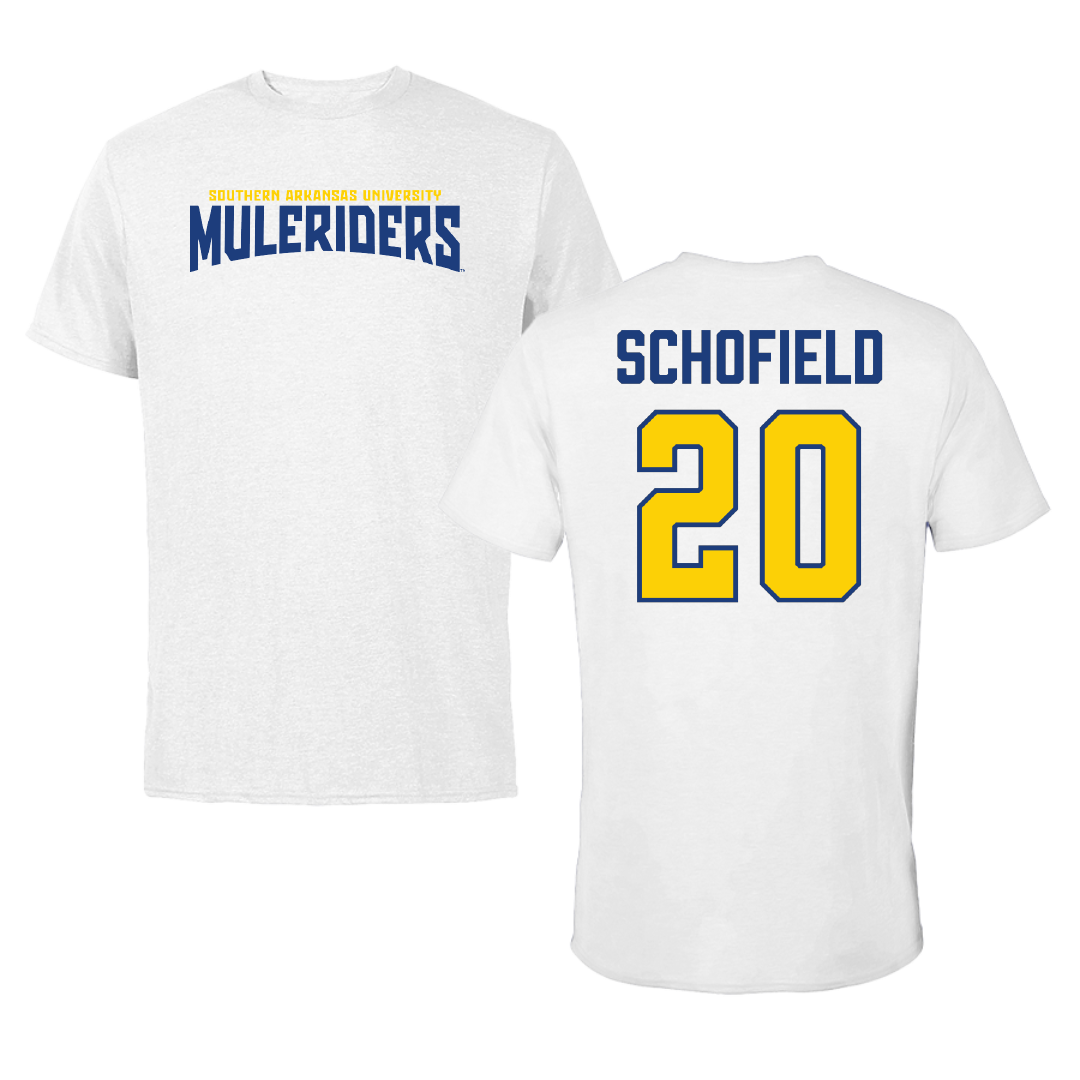 Southern Arkansas University Volleyball White Classic Tee - #20 Kate Schofield