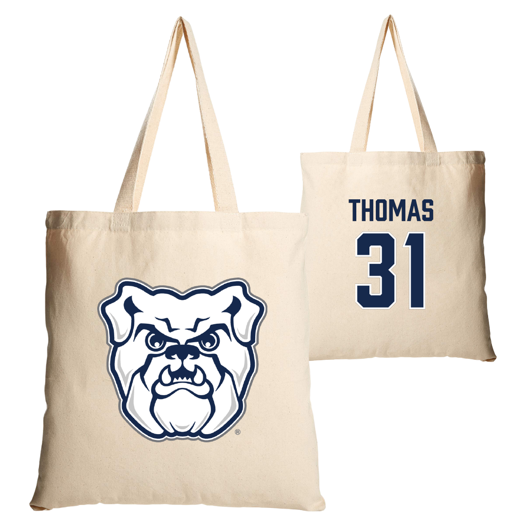Butler University Baseball Tan Canvas Tote Bag - #31 Alex Thomas