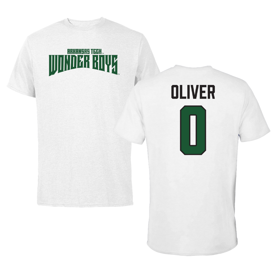 Arkansas Tech University Basketball White Classic WB Tee - #0 Kiran Oliver