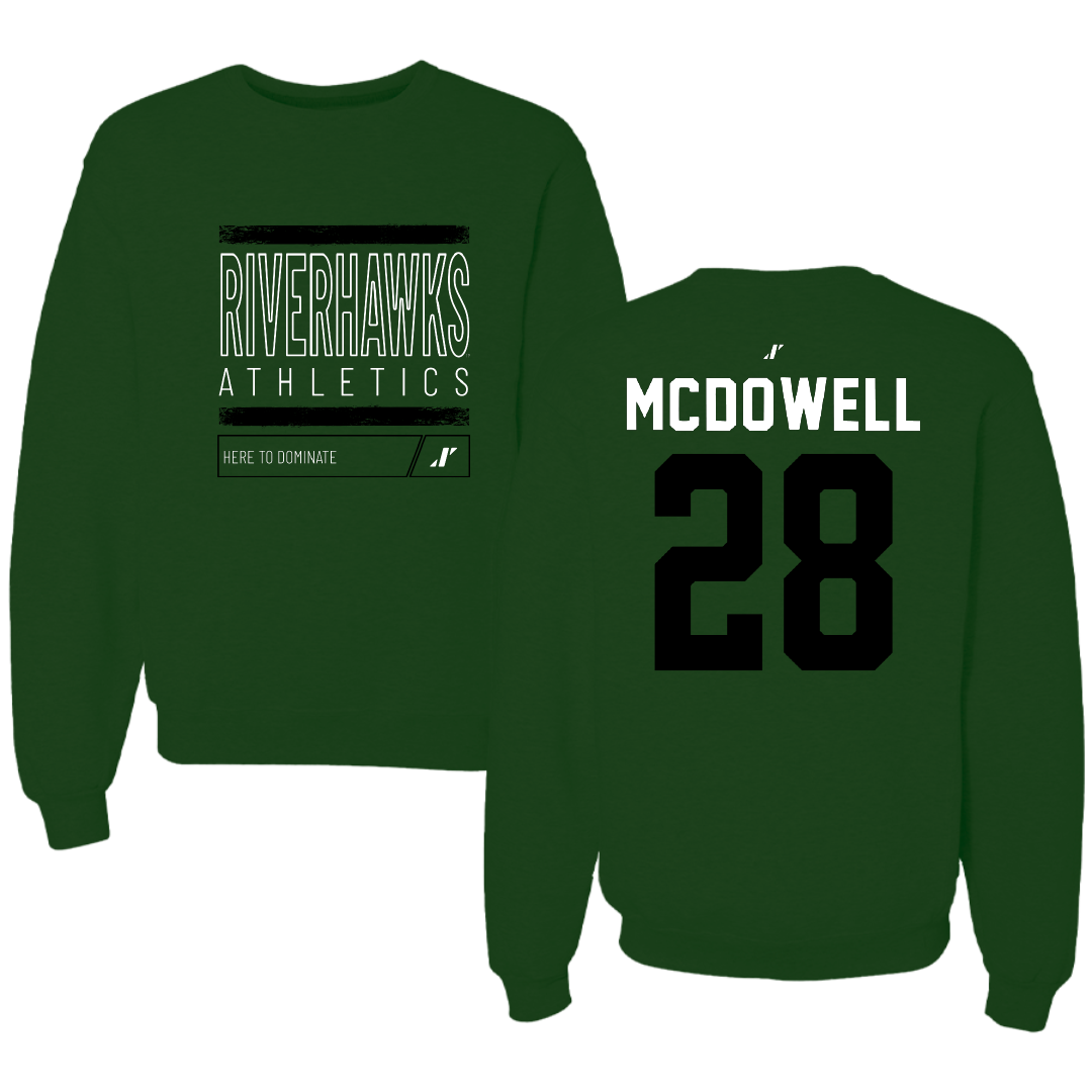 Northeastern State University Football Forest Green Dominate Crewneck - #28 Amir McDowell
