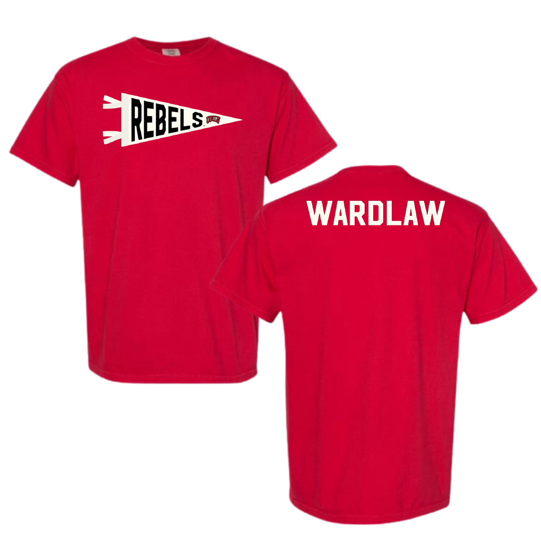 University of Nevada-Las Vegas Softball Red Pennant Comfort Colors Tee - Emma Wardlaw