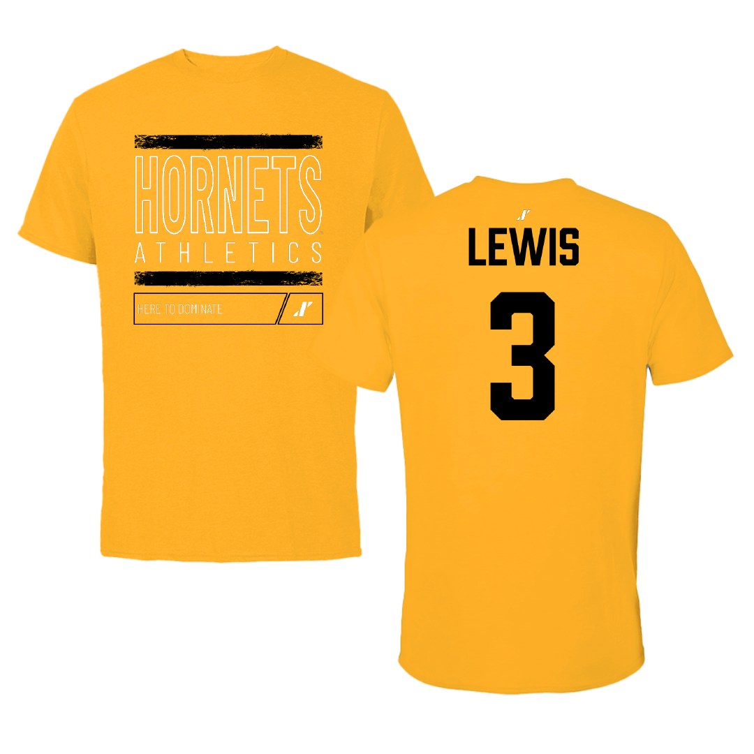 Alabama State University Football Gold Dominate Tee - #3 Keane Lewis