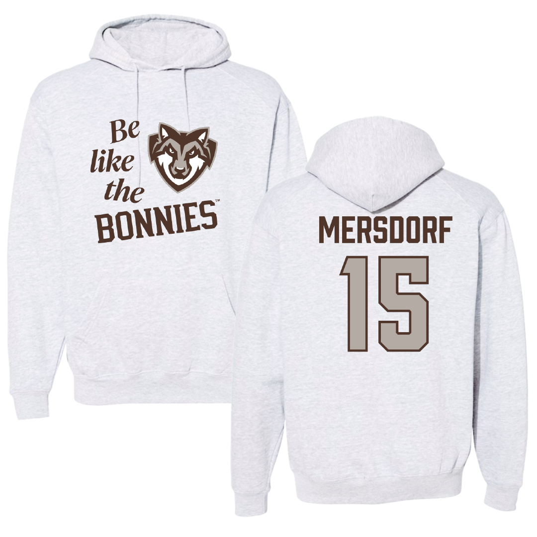 St. Bonaventure University Lacrosse (M) Light Gray Be Like Us Hoodie - #15 Brett Mersdorf