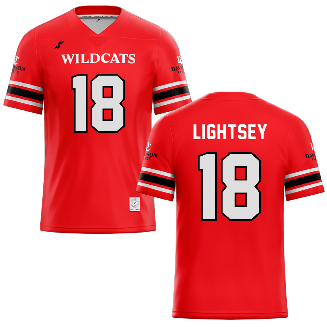 Davidson College Red Football Jersey - #18 Jacary Lightsey