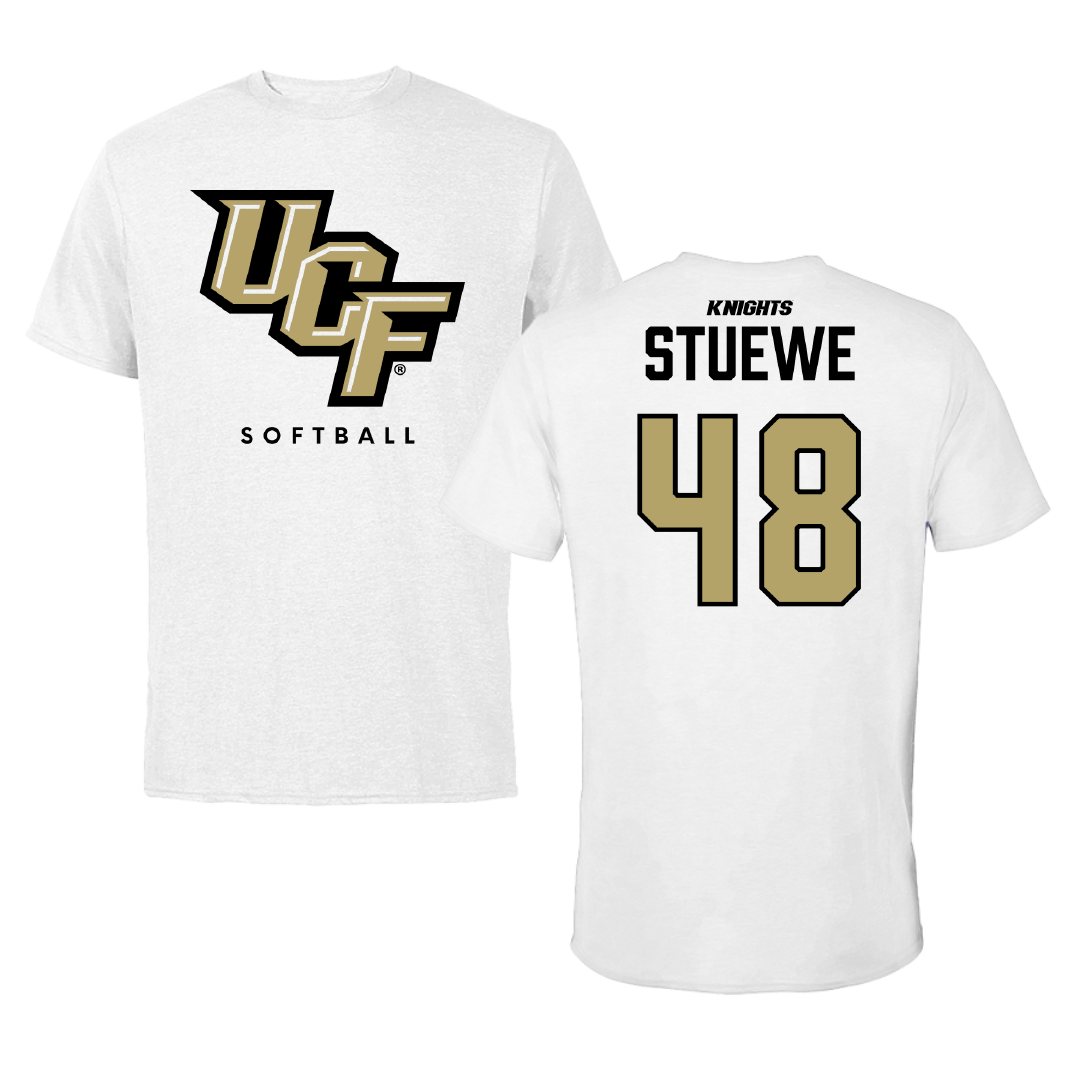 University of Central Florida Softball White Performance Tee - #48 Ava Stuewe