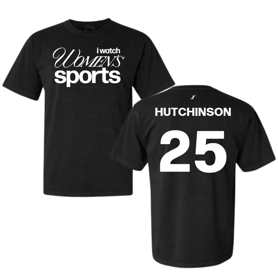 Louisiana Tech University Softball Black WHM Comfort Colors Tee - #25 Emma Hutchinson