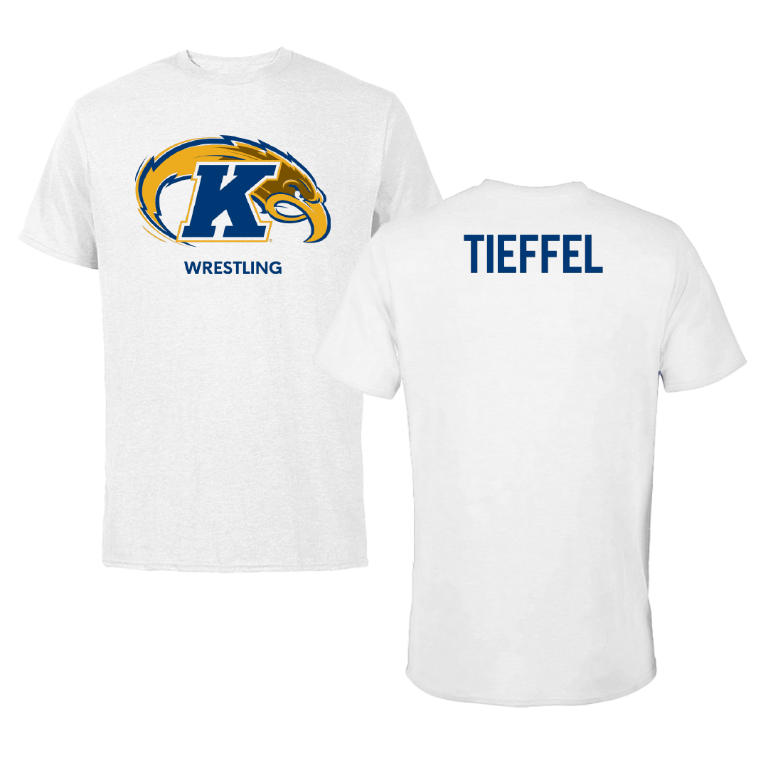 Kent State University Wrestling (M) White Performance Tee - Mason Tieffel