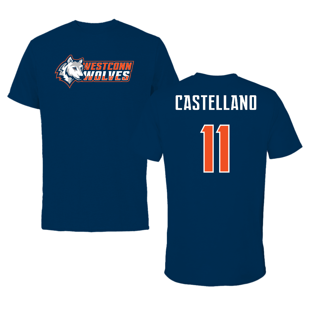 Western Connecticut State University Basketball Navy Performance Tee - #11 Gianna Castellano