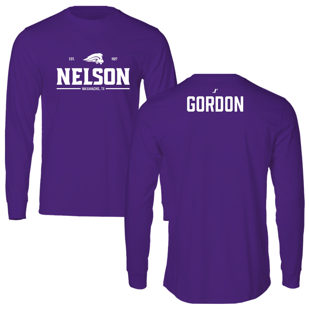 Nelson University TF and XC Purple General Long Sleeve - Jaquarius Gordon
