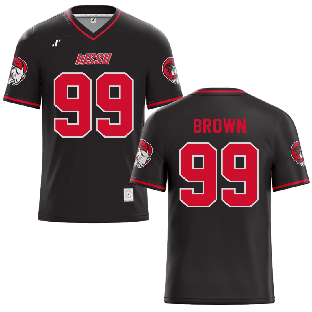 Winston-Salem State University Black Football Jersey - #99 CJ Brown