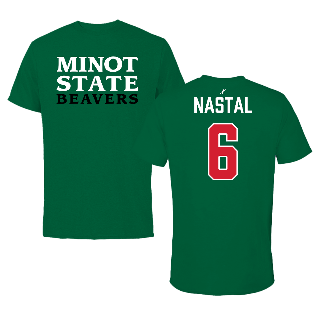 Minot State University Football Green Performance Tee - #6 Zeth Nastal
