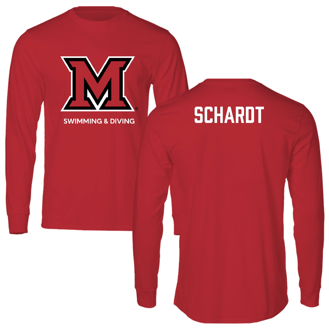 Miami University (Ohio) Swimming & Diving Red Performance Long Sleeve - James Schardt