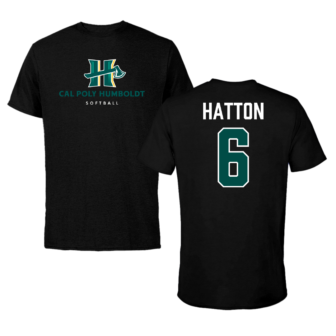 Cal Poly Humboldt Softball Black Performance Tee - #6 Mason Hatton