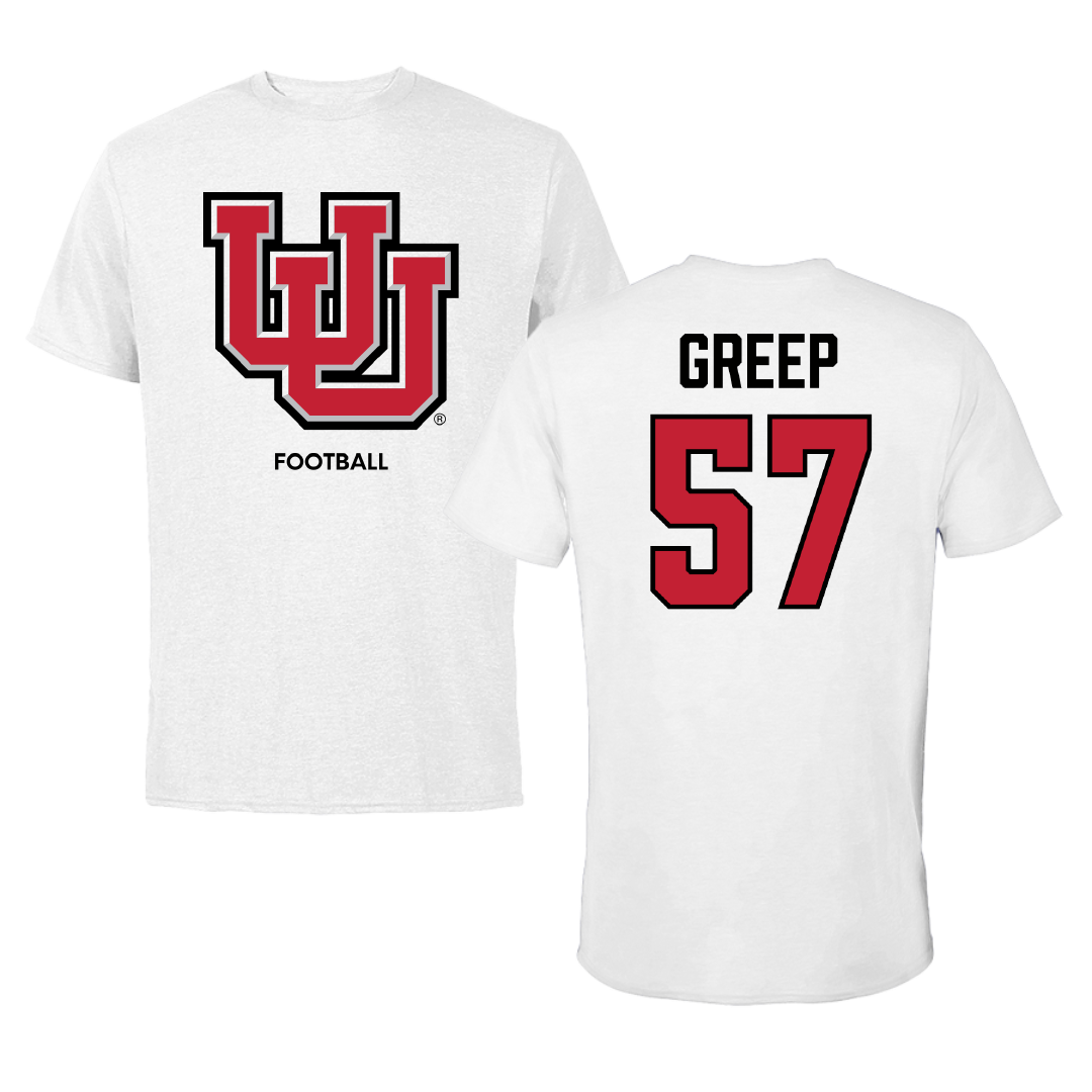 University of Utah Football White Tee - #57 JT Greep