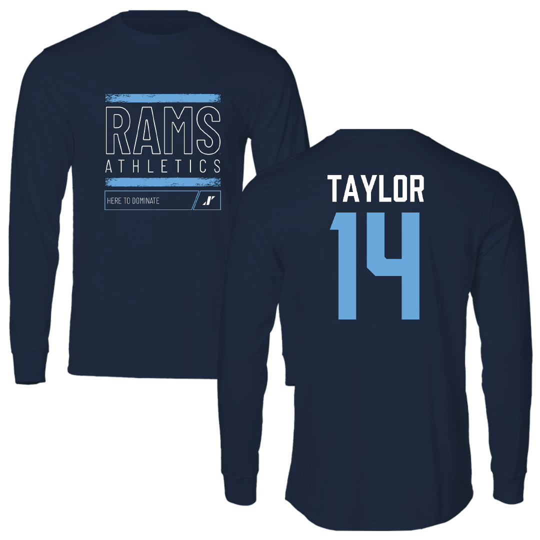 University of Rhode Island Soccer Navy Dominate Long Sleeve - #14 Mathias Taylor