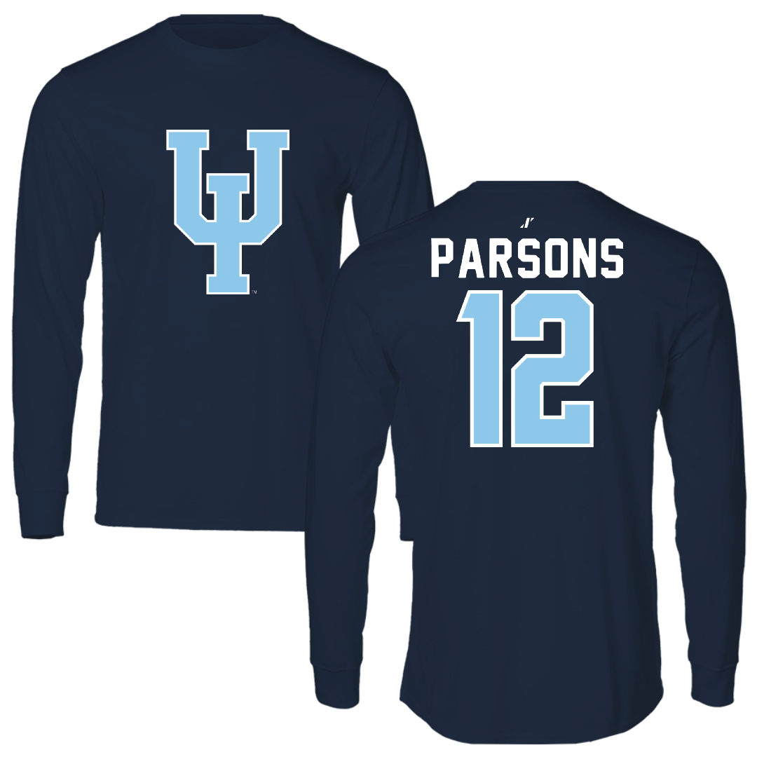 Upper Iowa University Football Navy Performance Long Sleeve - #12 Tade Parsons