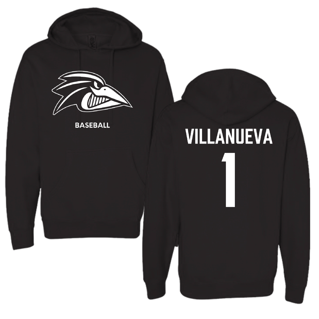 Franklin Pierce University Baseball Black Hoodie - #1 Jayden Villanueva